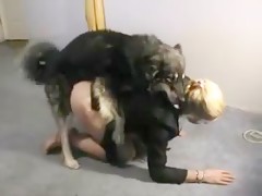 Doggie creampie on withe pussy