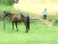 Sexy girl has sex with horse part 2 of 3